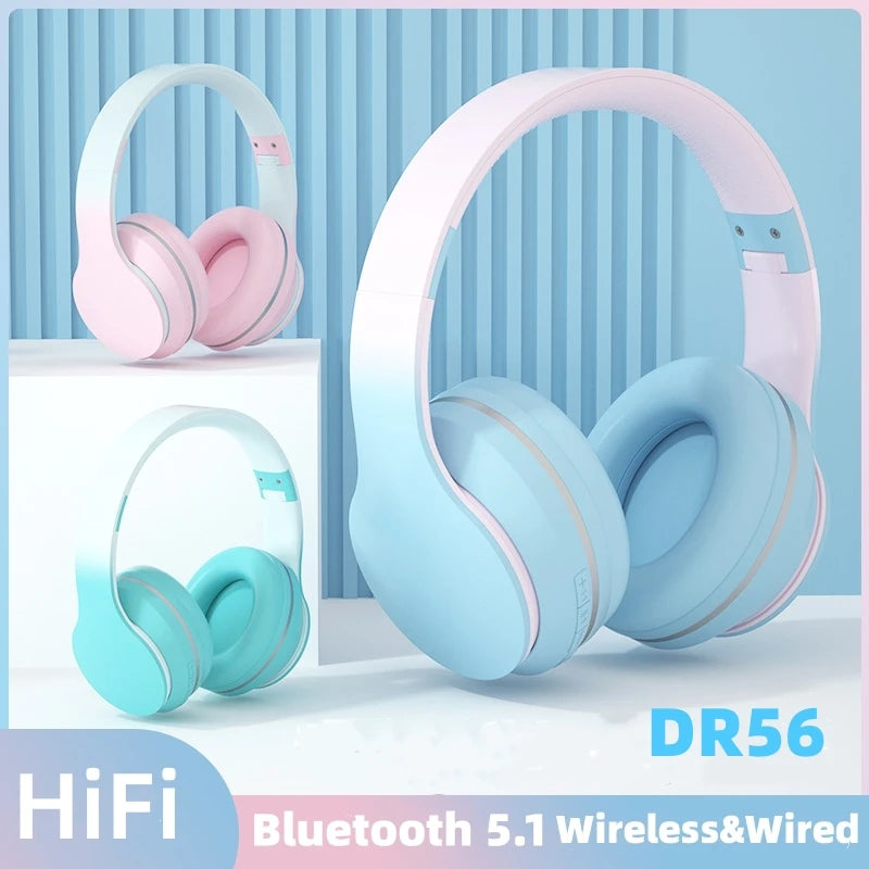 Gradient Headset Wireless BT 5.1 Headphones With Mic Headsets S...
